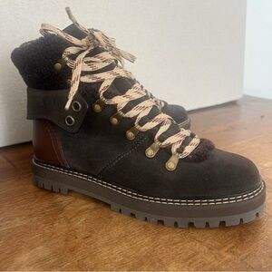 NWOT See By Chloe Women's Eileen Walk Lace Up Hiker Boots-Size 39